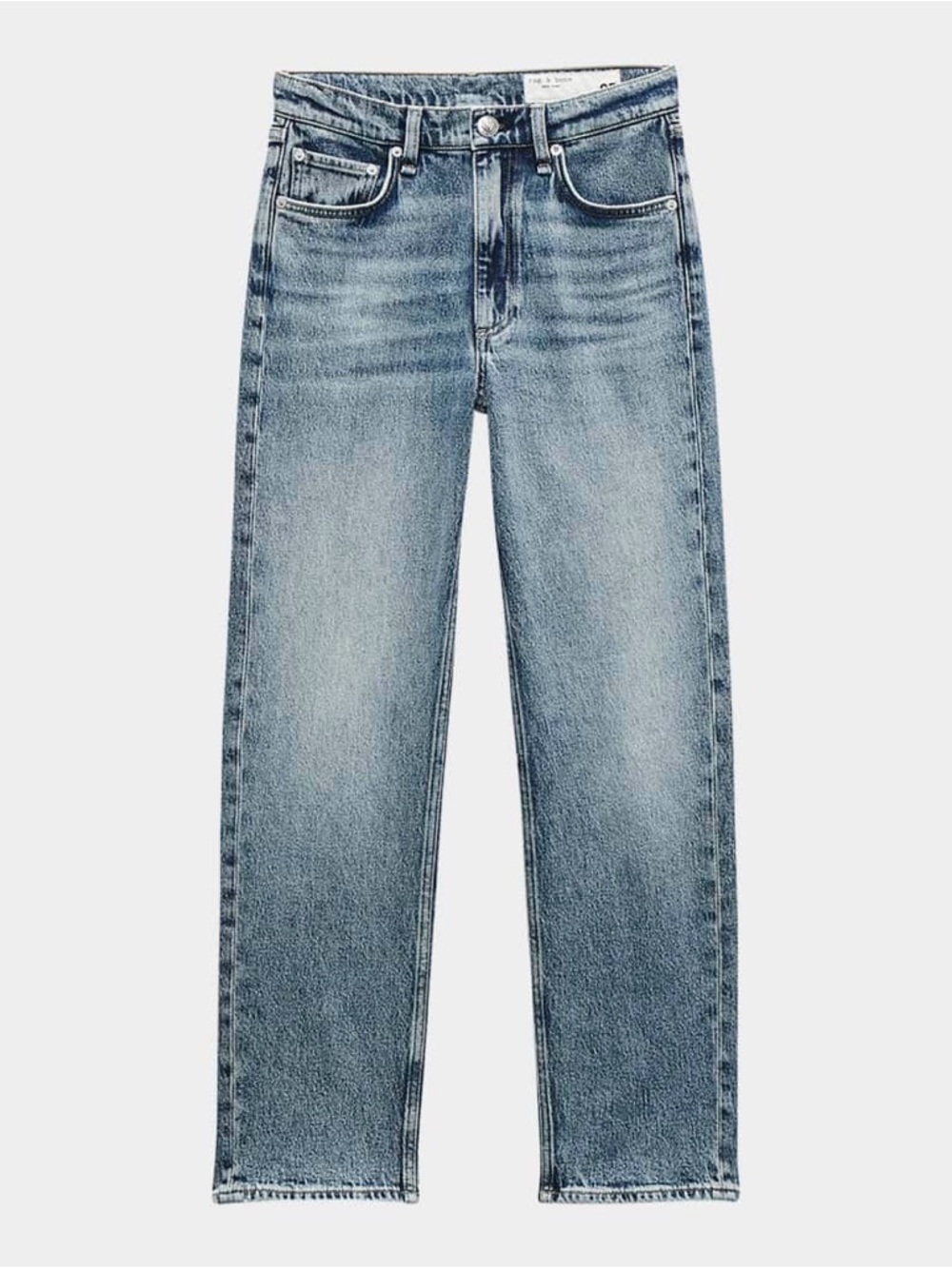 Women RAG & BONE Harlow Mid rise Amity Wash Ankle Straight Jeans Classic Chic